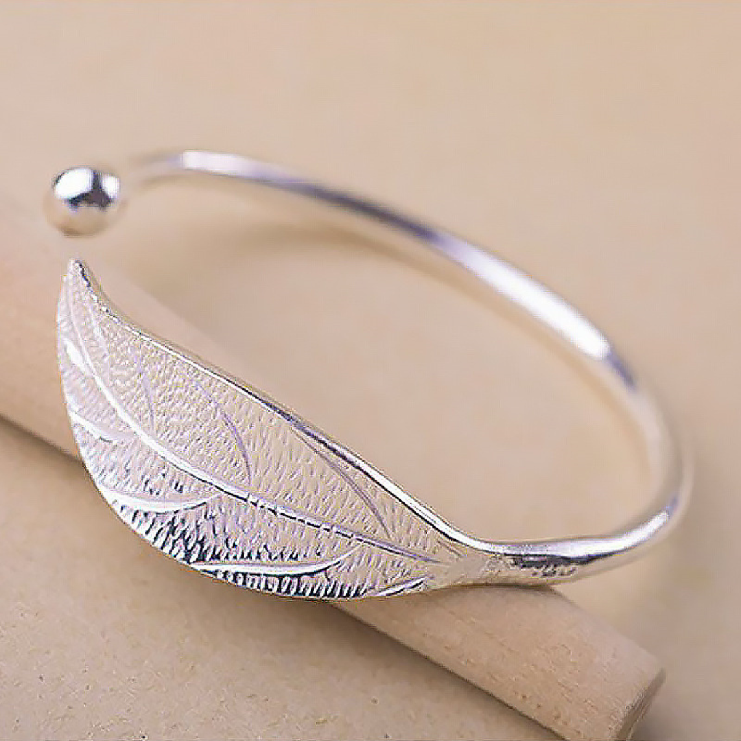 Linnea | Armband i silver med bladmotiv